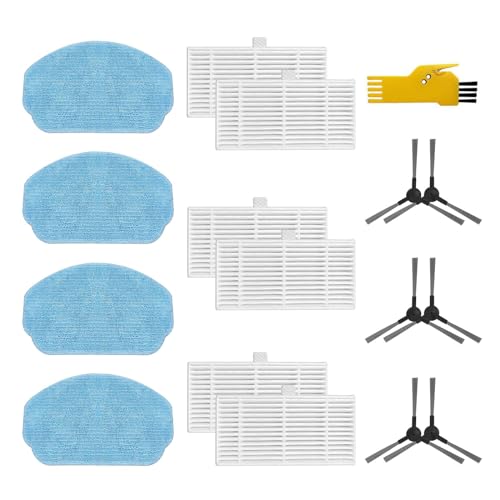 aotengou Accesorios para el Robot Aspirador Cecotec Conga 999 Origin X-Treme & 999 Origin Genesis & 999 Origin X-Treme X & Conga 999 Map X-Treme 6 Filtros, 6 Cepillos Laterales, 4 Paños de Mopa
