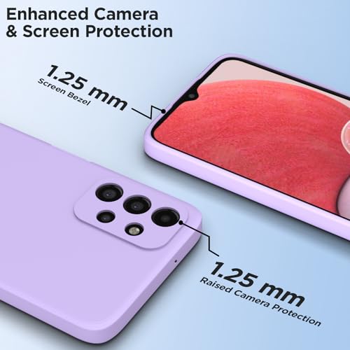 Image of Outlouders Back Cover for Samsung Galaxy A13 4G / A13 5G | Camera Protection | Durable Soft Matte Silicone Bumper Case (Purple)
