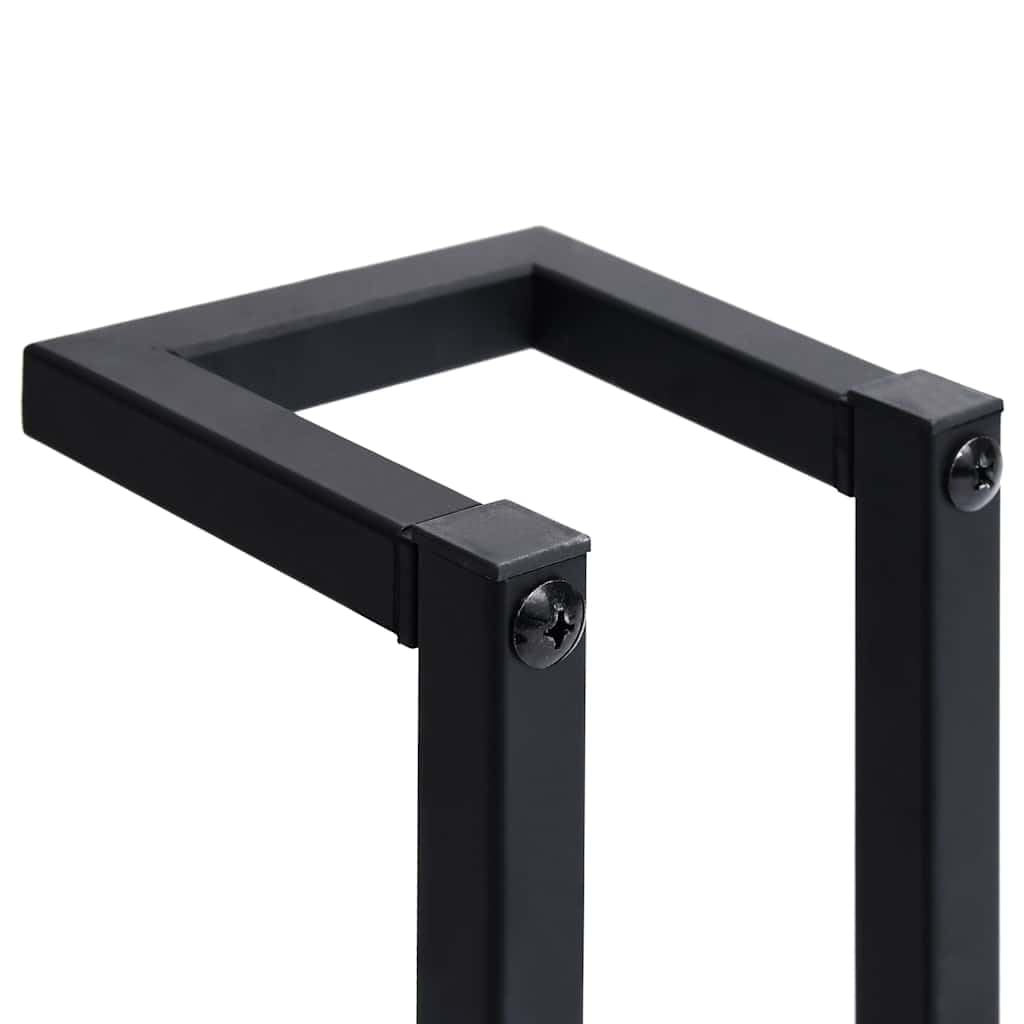 Handtuchständer Schwarz aus Eisen 12,5x12,5x60 cm, Wandhalterung zum Aufhängen und Trocknen von Handtüchern, praktische Ablage für Bad, Dusche und Küche