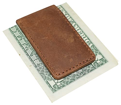 Slim Magnetic Money Clip Hunter Leather Business Card Holder for Men3
