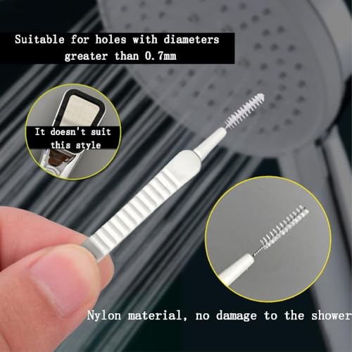 Image of (Pack of 10) Shower Head Cleaning Brushes, White Nozzle Hole Cleaner Tools with Bristles, Shower Nozzle Cleaning Brush, Cleaning Brush for Bathroom & Kitchen, Multifunctional Cleaning Tool