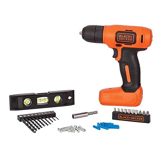BLACK+DECKER 8V MAX* Cordless Drill + 43 pc. Home Decor Project Kit (BDCD8HDPK)