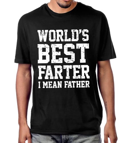 Maglietta con scritta "Worlds Best Farter I Mean Father" per