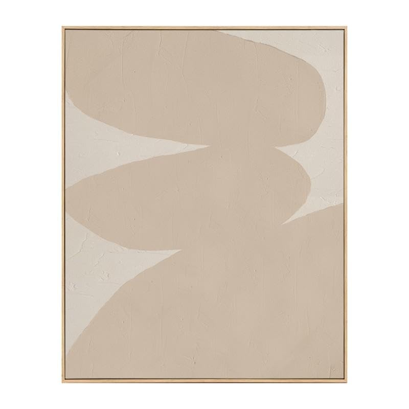 Tableau abstrait beige et gris 80x100cm DRW pour decoration murale