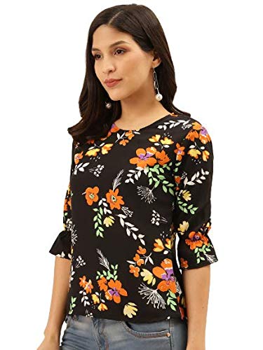 Image of Style Quotient Women Abstract Printed Polyester Smart Casual Top