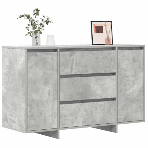 vidaXL Buffet Gris béton 120 x 41 x 75 cm Bois d'ingénierie, Buffet Minimaliste, Unité de Rangement Durable, Design Rectangulaire, Élégant Meuble pour...