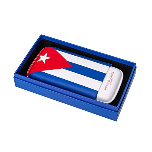 Preisvergleich Produktbild Zigarrenetui für 3 Zigarren, 56 bis 64 Gauge, Cuba-Flagge
