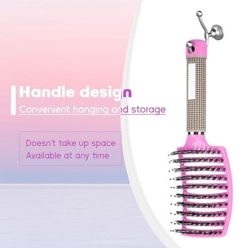 Hair Brush for Wet or Dry Hair, 2PCS Hairbrush Detangler Brush, Fast Drying Styling Massage Hairbrush for Men, Women and Kids (blue-pink) — view 5