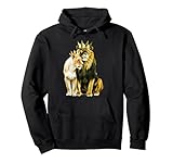 King Lion Crown Queen Lioness Crown Pullover Hoodie