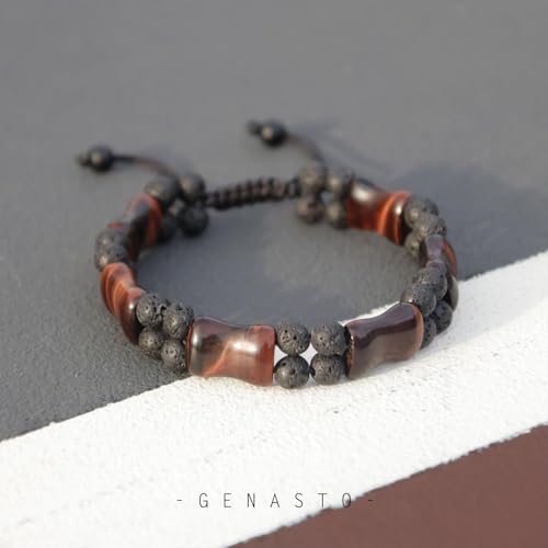 Tigers Eye Stone Beads Bracelet for Men, Real Tiger Eye Healing Stone Bracelet Unique Protection Crystals Bracelets for Men, Premium Mens Gemstone Beaded Bracelets Jewelry Christams Gift for Him4