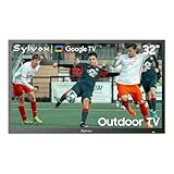 SYLVOX 32' Outdoor TV, 1080P FHD Smart TV, 1500 Nits Full Sun Readable, IP55 Waterproof Television for Balcony Terrace Yard, Built-in Google Cast, Voice Remote & Dual Speakers (2025, Pool SE)