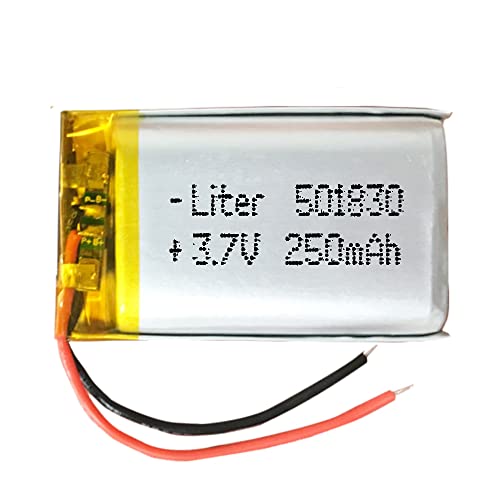 Batteria 501830 LiPo 3.7V 250mAh 0.925Wh 1S 5C per lelettronica Ricaricabile Telefono Portatile Smartwatch Orologio GPS - Non adatto per Radiocomando 32x28x4mm 250mAh501830