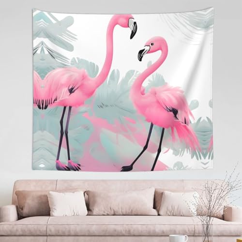 Tapisserie flamant rose grand format pour créer un coin lecture cosy au salon