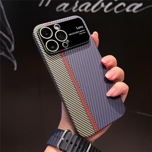 Coque fibre de carbone iPhone 14 Pro Max rigide anti rayure protection objectif rouge