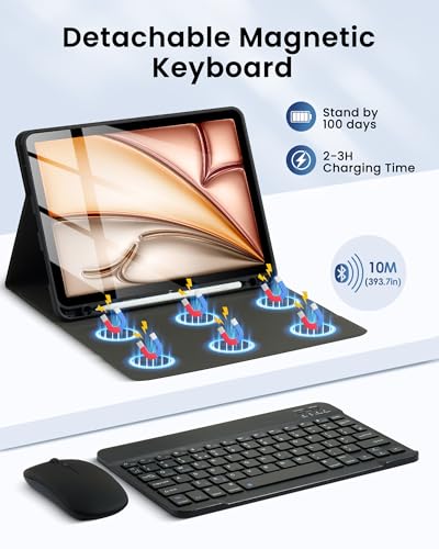 Funda con teclado iPad Air 11 M4 para escribir textos largos cómodamente 7