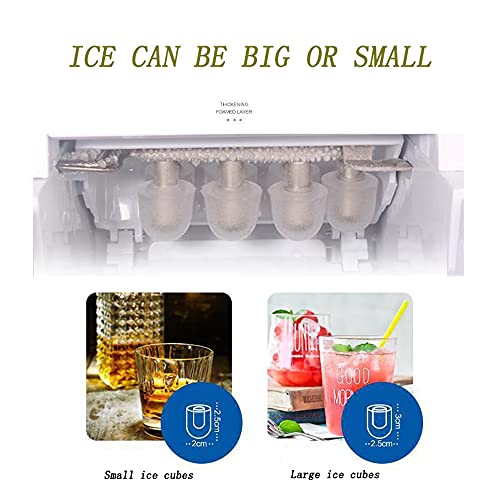 Fabricadora de hielo eléctrica de 15 kg/día, con pantalla LED y forma redonda (cubos), para hogar y cafeterías, certificada CE/FCC miniatura 7