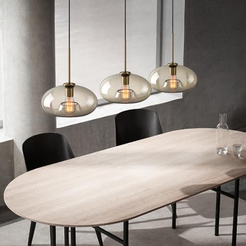 Lámpara colgante de cristal moderna, lámpara de techo ámbar E27 para dormitorio 8
