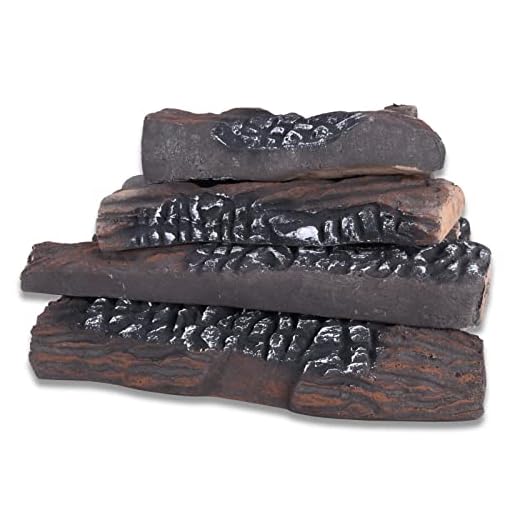 GasSaf Large Gas Fireplace Logs, 10 Piece Ceramic Fire Logs for Fire Pit and Fireplace, Ventless, Vented, Gas Inserts, Electric, Realistic Fake Fireplace Logs