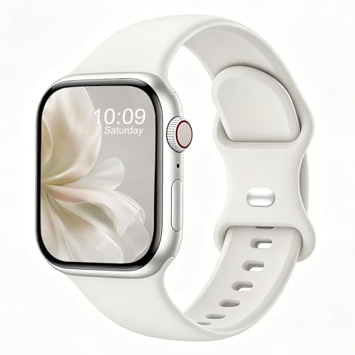 Image of Sport Bands Compatible with Apple Watch Band Women Men 40mm 38mm 41mm 42mm 44mm 45mm 46mm 49mm ,Soft Wristband Waterproof Replacement Strap for iWatch Bands Series 11 10 9 8 7 6 5 4 3 2 1 SE Ultra Starlight