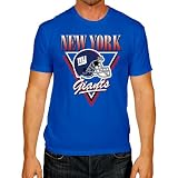 Team Fan Apparel NFL Adult Retro Triangle Unisex T-Shirt, Tag-Less Comfortable Football Apparel, Officially Licensed (New York Giants - Royal, XXX-Large)