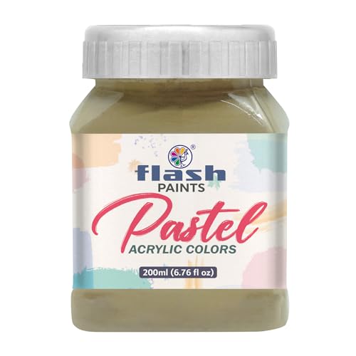 Flash Pastel Acrylic Colours-Rich Pigments Non Fading Non Toxic Acrylic Paint Set for Artists Professionals Students Hobby Painters (Set of 1 Color-200 ml, Sand)