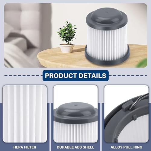 4 Pack Replacement Filter for Black and Decker Pivot Handheld Vacuums BDH2000PL, PVF110, PHV1210, PHV1810, BDH2020FLFH, BDH1620FLFH, PHV1410 Pivot Vac Filter LUXRILIX