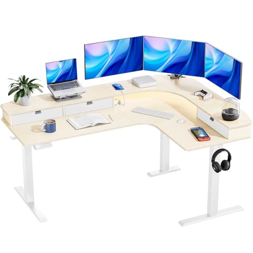 HUANUO 65 Electric L-Shaped Standing Desk