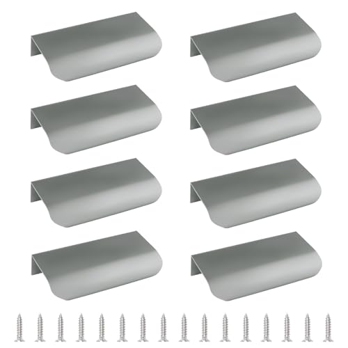 MOROBOR - Juego de 8 asas de cajones de aleación de aluminio para muebles de cocina, 80 mm, color gris antracita