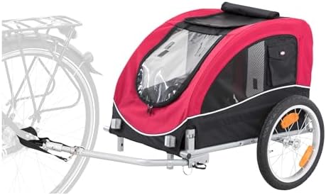 Trixie 12814 Bicycle Trailer, M: 63 × 68 × 75/137 cm, black/red