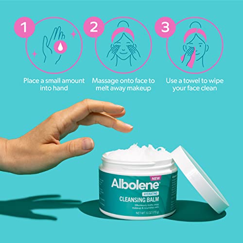 Albolene Cleansing Balm, Hydrating Makeup Remover And Face Wash With Shea Butter And Jojoba Oil, 6 Fl Oz #TOP4