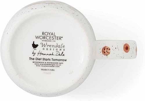 Miniatura 3 de Royal Worcester Wrendale Designs - Taza estilo granja, Diet Starts Tomorrow - Taza de porcelana fina de 14 onzas con ilustración de hámster para un