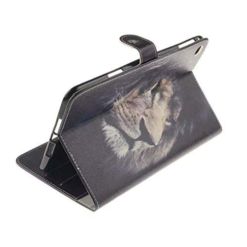 Ipad Mini 4 Case, Newshine Cute Slim Fit *Maganetic Closure* Flip Stand Skin With [Card Slots/Cash Holder] For Apple Ipad Mini 4 2015 Released (Lion) #TOP3