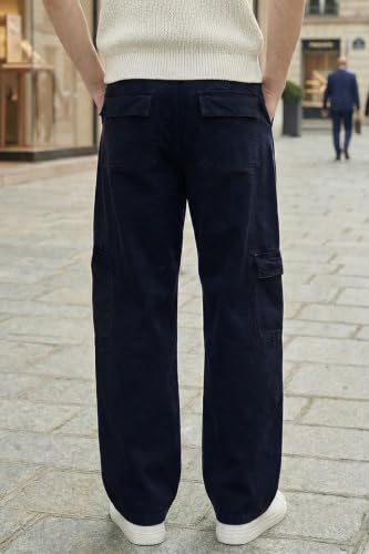 Image of Veirdo Men's Baggy Cargo Oversized Pants with Utility Pockets, Relaxed Loose Fit Street Style Trousers for Casual wear, Travel, (Size S to 2XL)