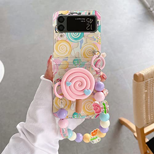 Coque Samsung Galaxy Z Flip 3 5G transparente bracelet perle lollipop ZFlip 4