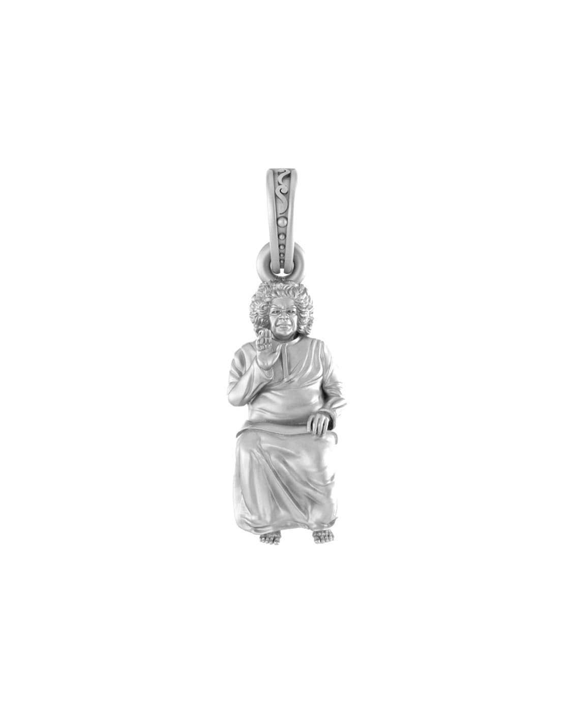 Mtrolls Sathya Sai Baba 600652360 Small Sterling Silver Pendant with Chain 8.4 g Sterling Silver Small Sterling Silver Small Sterling Silver