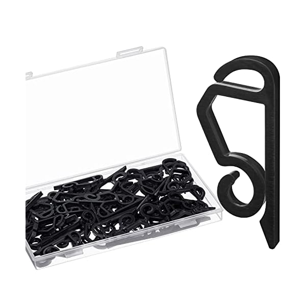 Marsui christmas light clip outdoor gutter hook weatherproof outdoor light clip holiday light clip for christmas decoration string light (black, 60 pieces)
