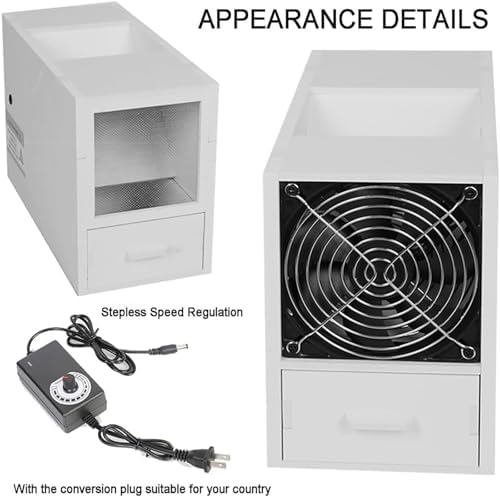 Limpiador eléctrico de granos con ventilador de velocidad ajustable, doble cajón para una limpieza eficiente de mijo y semillas, ideal para la preparación de alimentos para loros