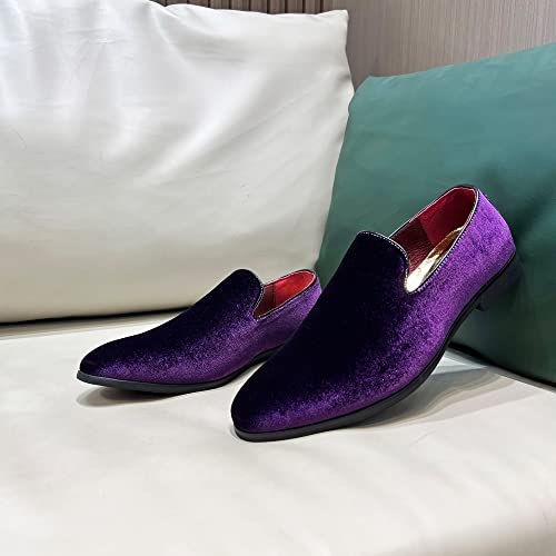 Image of FLQL Men's Luxury Penny Loafer Slip-On Velvet Shoes Party Dancing Shoes Suede Wedding Shoes Plus Size 7-13