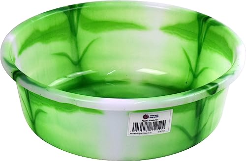 Round Plastic Basin Kitchen Bath Tub Household Wash Basin Water Storage Bowl Multipurpose Basin (Green 10)