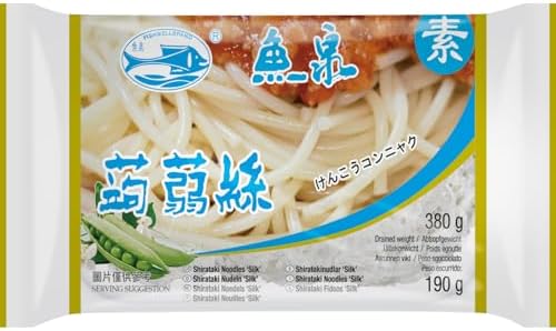 FISH WELL - Shirataki Nudeln Seide, (1 X 380 GR) | Kalorienarm, glutenfrei & vegan - ideal für Low-Carb- und Keto-Ernährung - Abtropfgewicht 190 g