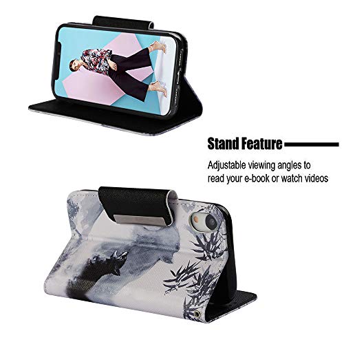 Iphone Xr Case, Iphone Xr Wallet Case, Etubby [Wallet Stand] Pu Leather Wallet Flip Protective Case With Card Slots And Wrist Strap For Apple Iphone Xr 6.1" (2018) - Cat #TOP2