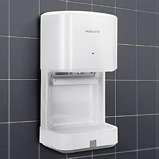 Modundry Hand Dryer Automatic Electric Fast Dry High Speed Hand Dryers with Drain Tray for Bathroom Commercial and Home (White)