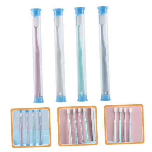 FOMIYES 4 Stück Teiliges Erwachsenen zahnbürsten Reiseetui Weiche Borsten für Sanfte Reinigung Hygienisch Tragbar für Unterwegs Schwangerschaft und Tägliche Mundpflege – Bild 4