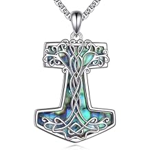 Viking Necklace For Men 925 Sterling Silver Thors Hammer Pendant Celtic Cross Necklace Viking Necklaces Gifts For Men Dad