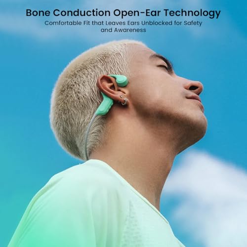 Image of Concept Kart SHEYIN X7 Air Bone Conduction Headphones, IPX8 Waterproof Open Ear Bluetooth Swimming Sports Earphones with AI ENC Mic, 10H Battery (Without Memory Card, Black)