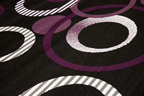 United Weavers Dallas Hip Hop Runner Rug – Plum, 2X8 Runner, Modern Indoor Area Rug With Jute Backing, Circular Geometric Design #TOP6