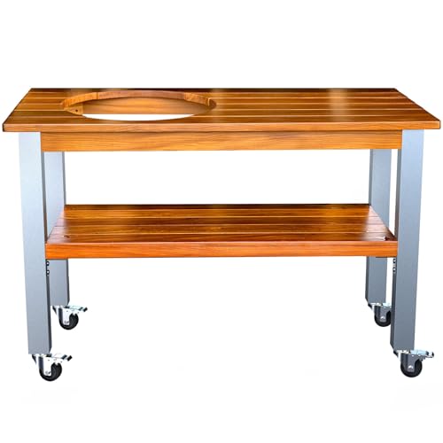 African Teak Grill Table for Large Big Green Egg