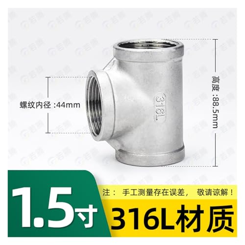 Té fileté interne en acier inoxydable 316L finition premium