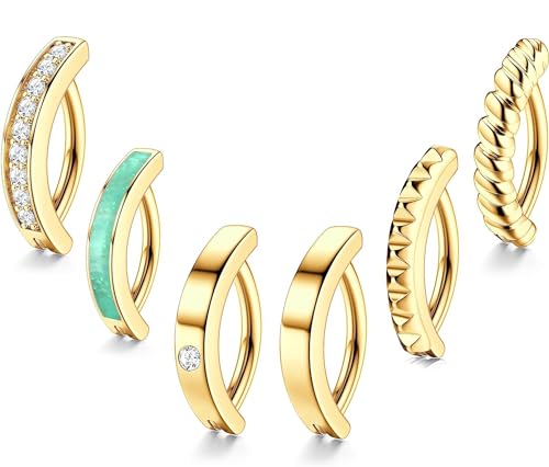 ジェイスタイル【6点セット】 ボディピアス レディース ヘソ ピアス シンプル 幅2.3ｍｍ ジルコン ステンレス ピアス 臍 金属アレルギー対応 大人 誕生日 プレゼント クリスマス プラチナ ゴールド ピンクゴールド キラキラ 大人 ボディピアス 14G