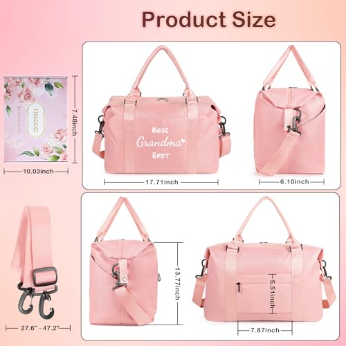 Godmother Mothers Day Gifts Pink Travel Duffle Bag Birthday Gifts for Women Best Godmother Ever Waterproof Weekender Bag2